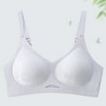 thumbnail image 2 of Women's Wireless Bra Seamless Comfortable Lightly Lined Bras Adjsutable Strap Push Up Everyday Soft Pads Underwear (L, White), 2 of 4