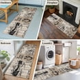 thumbnail image 6 of Farm Milk Washable Runner Rugs 2'x6', Graffiti Cow Cartoon Cheese Gray Pastoral Landscape Retro Low Pile Throw Entryway Rug Non-Slip Sturdy Edge Binding Carpet for Indoor Bedside Entrance Bedside, 6 of 9