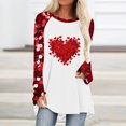 thumbnail image 2 of Penkiiy Women Valentines Day Shirts Round Neck Long Sleeve Casual Heart T Shirt 3XL Red, 2 of 5