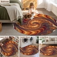 thumbnail image 5 of Round Rugs 5Ft, Brown Orange Black Round Area Rug Washable Indoor Throw Carpet, Modern Tie-dyeing Ombre Abstract Art Soft Non Slip Circle Rug for Cabinet Bathroom Home Decor Aesthetic, 5 of 8