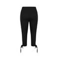 thumbnail image 4 of XDDLITP Womens Stretch Capri Pants Tummy Control High Waisted Legging Comfy Stretchy Workout Compression Knee Length Pants Leggings Solid Color Seamless Crop Trouser,Black 3XL, 4 of 5