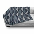 thumbnail image 3 of Geometric Soft Flannel Fleece Throw Blanket, Rhombuses and Dots Composition of Abstract Shapes Retro Revival, Cozy Plush for Indoor and Outdoor Use, 50" x 60", Bluegrey Dark Blue White, by Ambesonne, 3 of 6