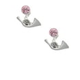 thumbnail image 2 of Delight Jewelry Silvertone French Horn Pink Crystal Clip on Earrings, 2 of 5