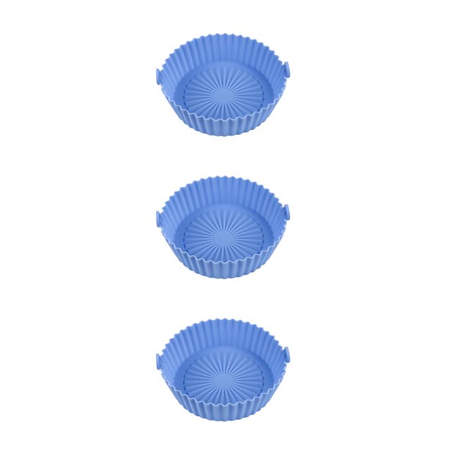 Freidora de aire Ounissouiy Olla de silicona con asa Revestimientos antiadherentes Cestas Utensilios de cocina Color gris amarillo Azul