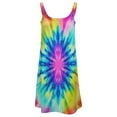 thumbnail image 5 of Color Vortex Tie Dyeing Womens Summer Dresses Casual Sleeveless Tshirt Sundresses Vacation Beach Cover Up Dress, 5 of 8