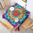 thumbnail image 2 of Colorful Tie Dye Starflower Pattern Square Tablecloth,Waterproof Square Table Cover,Wipeable Spillproof Washable Table Cover for Home Kitchen Party Decor 52"x52"(132x132cm), 2 of 6