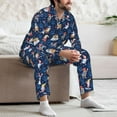 thumbnail image 7 of Gaeub Winter old man Playtime Mens Pajamas Set Mens Sleepwear with Long Sleeve Top & Bottoms PJs-Large, 7 of 7