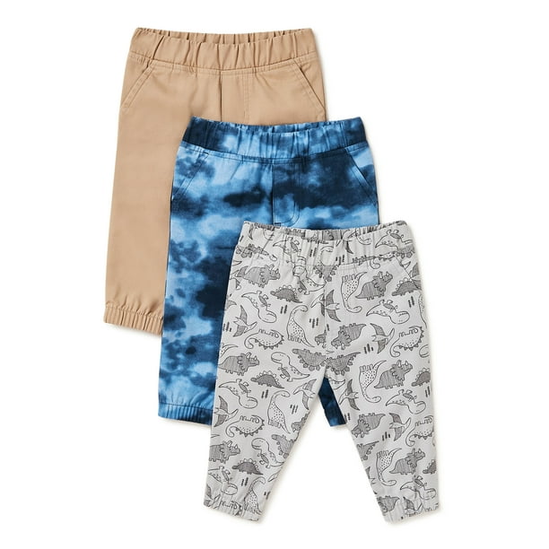 Garanimals Baby Boy Twill Joggers Multipack Set, 3Piece, Sizes 0/3M