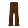 thumbnail image 4 of Xyant Teen Girls Corduroy Wide Leg Pants Kids Baggy Straight Adjustable High Waist Trousers Uniform Pants for Girls (Coffee,7-8 Years), 4 of 9