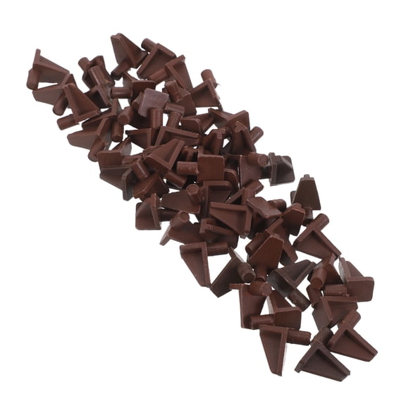 LOLIPPYY 50Pcs Plastic Shelf Support Pegs Brown Adjustable Clips for Kitchen Cabinets and Furniture Shelves