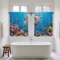 thumbnail image 4 of Funny Diving Pig Tier Curtains 54 Inch Length, Ocean Sea Coastal Coral Fish Marine Life Cafe Short Curtains for Bathroom Over Sink, Small Kitchen Curtain Light Filtering Drapes 2 Panels 27.5"Wx54"L, 4 of 8