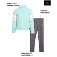 thumbnail image 2 of RBX Girls Legging Set - 2 Piece Quarter Zip Sherpa Pullover Sweatshirt & Kids Yoga Pants (7-16), 2 of 7