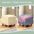 thumbnail image 6 of Jiueut Blue Golden Marble Print Footstool Slipcover, Anti Slip Square Slipcover with Elastic Bottom Thick Footstool Protection Universal Fit for Most Footrest Sofa, 6 of 7