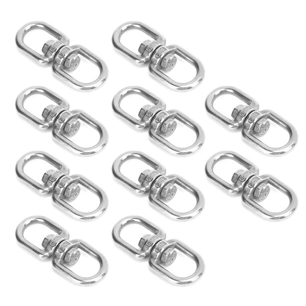 Estink Double Ended Swivel Eye Hook, 10pcs Swivel Hooks M6 Double Ended 8-Shaped Connector For Fishing Replacement For Swivel Shackle
