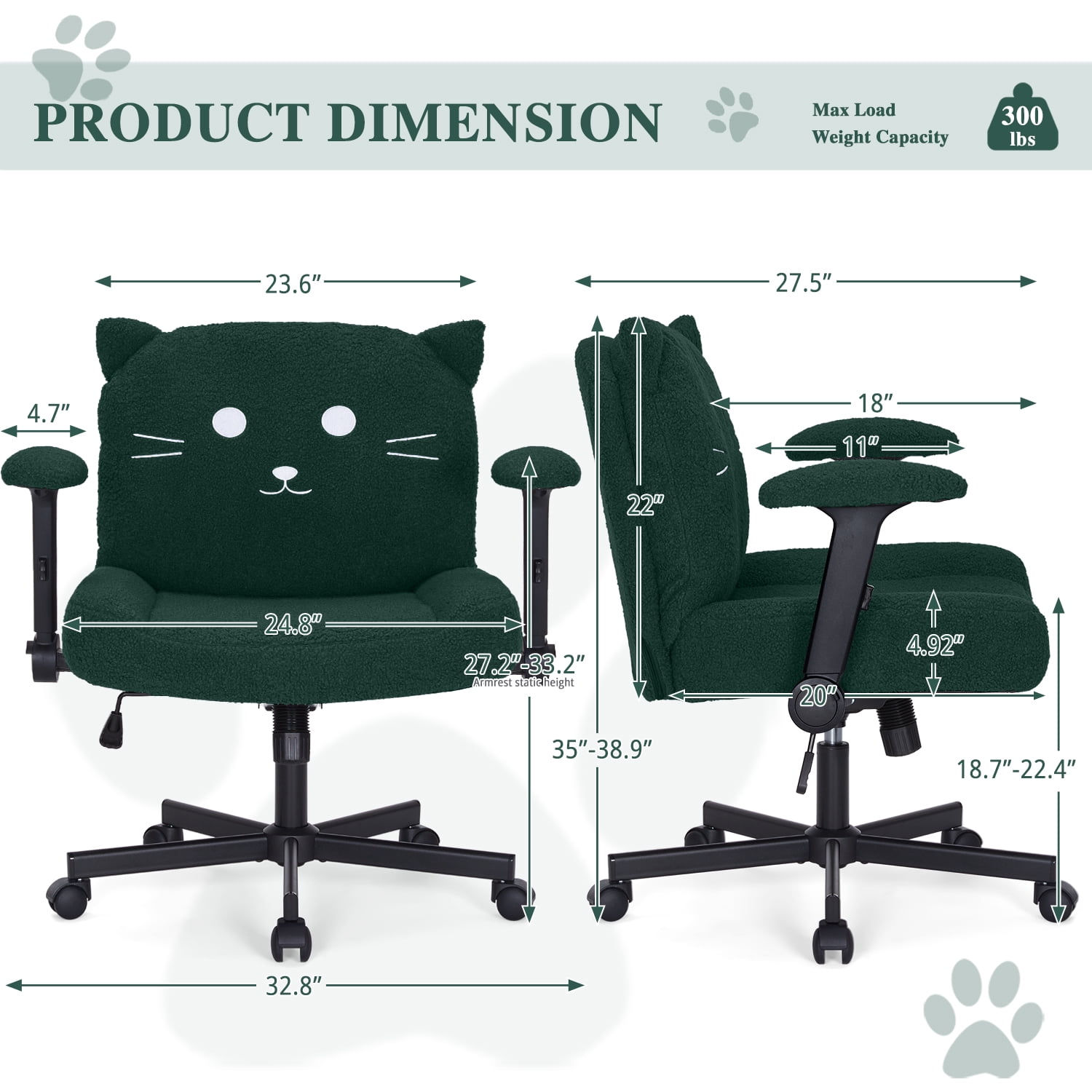 Criss Cross Legged Chair with Wheels and Flip-up Arms, Ergonomic Wide Seat Computer Desk Chair, Comfortable Home Office Computer Chair 300lbs