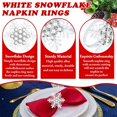 thumbnail image 3 of Juego de 8 servilleteros navideños plateados con forma de copo de nieve for mesas de comedor: decoración rústica for bodas, Navidad, Acción de Gracias y cenas festivas., 3 of 6