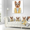 thumbnail image 3 of Designart Terrier in Down Vest and Sweater - Animal Throw Pillow - 16x16, 3 of 5