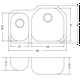thumbnail image 3 of Fregadero Cocina Submontar 2 Tinas 80x52x23 Eb A31209BL Izq Línea Alessia, 3 of 3