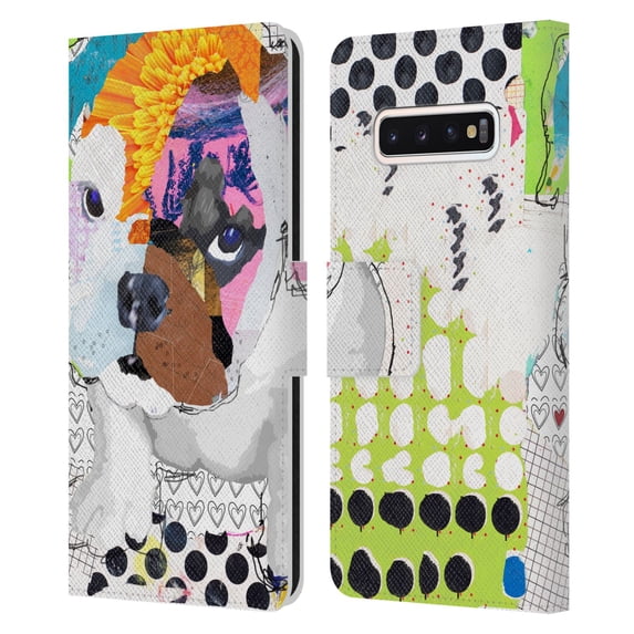 Head Case Designs Officially Licensed Michel Keck Dogs 3 Bulldog Puppy Leather Book Wallet Case Cover Compatible with Samsung Galaxy S10