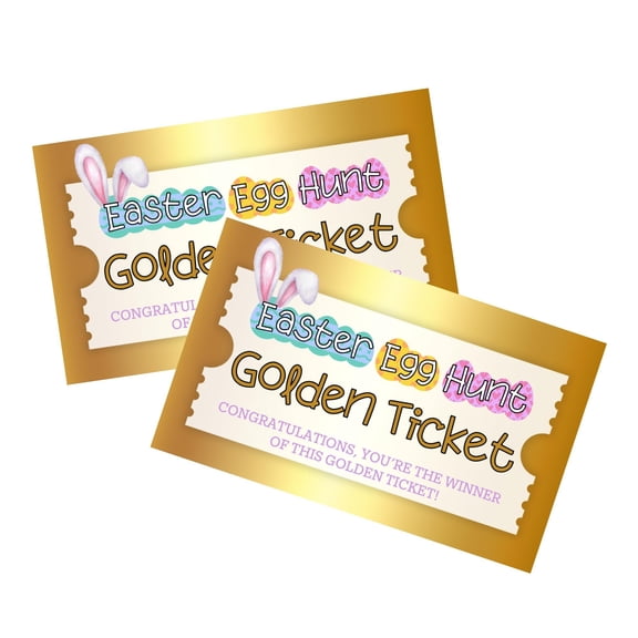 Golden Ticket Easter Egg Hunt 30pk 2x3.5 Neighborhood Giant Egg Hunt for Churches Promotional Events Businesses Scratch Fillable Eggs