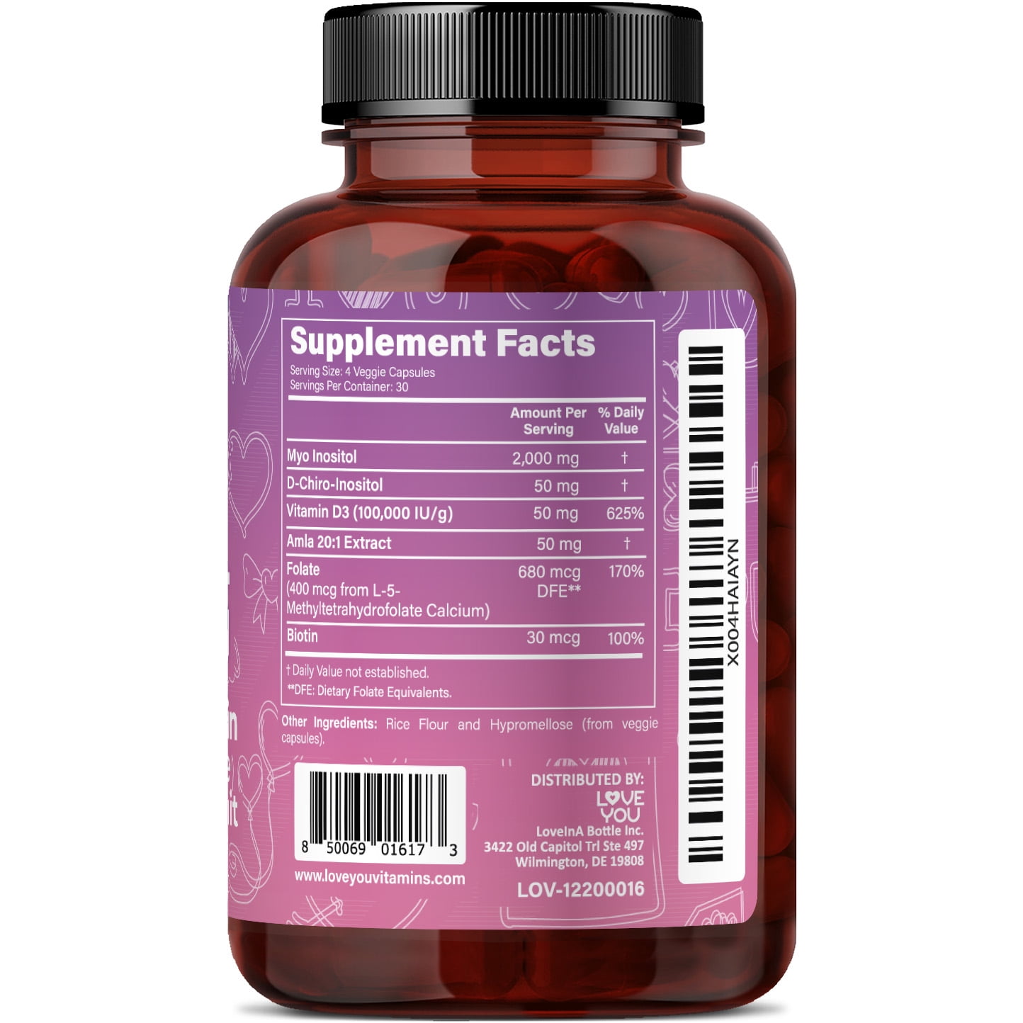 Myo Inositol & D-Chiro Complex, Fertility & Hormonal Support, 120 Veggie Caps, 30 Servings