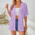 thumbnail image 2 of HCYSFG Womens Side Slit Cardigan Open Front Short Sleeve With Pockets Lightweight Duster Loose Fit Casual Summer Travel Layering Cover Up, 2 of 6