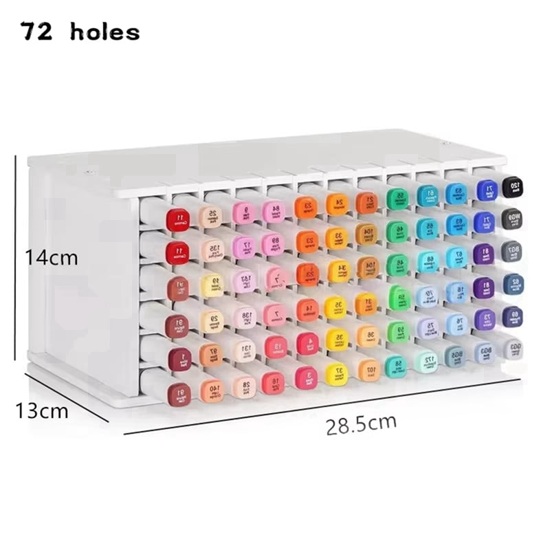 Art Marker Storage Rack for 72 Markers Watercolour Brushes Pens Color Pencils Organizer Holder for Desk