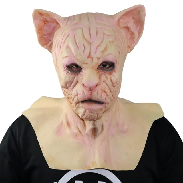 Máscara de cosplay con gatos sin pelo para Halloween, Carnaval, Pascua, M