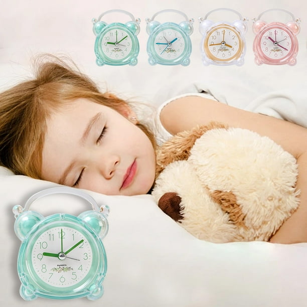 Xihbxyly Despertador, Diseño Sencillo y Práctico, Volumen Ajustable, Función Silenciosa, Reloj de Mesa, Gestión Del Tiempo de Estudio y Sueño, Azul, Verde, Rosa, Blanco, 10,5 X 8,5 X 4,5 Cm