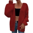 thumbnail image 2 of Puntoco moda mujer camiseta de manga larga otoño suéter cárdigan blusa sólida Tops liquidación Puntoco Puntoco-5932, 2 of 5