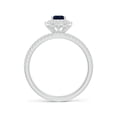 thumbnail image 2 of ANGARA Natural Split Shank Pear Sapphire and Diamond Double Halo Ring in 14K White Gold for Women (Size-6x4mm) | September Birthstone, Anniversary, Jewelry Gift for Women | Natural Blue Sapphire Ring, 2 of 9