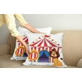 thumbnail image 3 of Ambesonne Circus Throw Pillow Cover 2 Pack, Lion and Ring Illustration, 20", Multicolor, 3 of 6