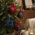 thumbnail image 2 of Christmas Tartan Plaid Ornaments Ball, Christmas Tree Decor Scottish Buffalo Plaid Christmas Tree Hanging Ornaments, Vintage Red Green Check Plastic Ball, Xmas Farmhouse Home Decoration, 2 of 8