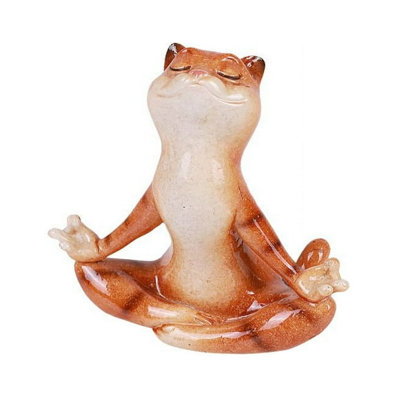 Lovely Cat Mediating Yoga Pose Pet Resin Figurine Home Decor Statue