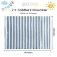 thumbnail image 2 of Ntbay 2 Pack Natural Jersey Cotton Toddler Pillowcases, Soft and Breathable Travel Pillow Cases with Envelope Closure, 13" x 18", Blue and White Stripe, 2 of 5