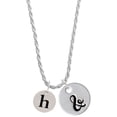 thumbnail image 1 of Delight Jewelry Silvertone Disc 1/2'' Initial - h - Silvertone Script Initial Disc - & - Charm Necklace, 20"+3", 1 of 4