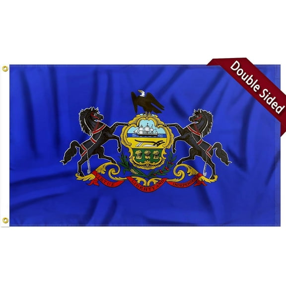 FLAGWIN Pennsylvania Flag 3x5 FT - 3 Ply Double Sided Polyester Pennsylvania State Flag with Brass Grommets - Vivid Color and Fade Proof State of Pennsylvania Flag 3x5 Outdoor