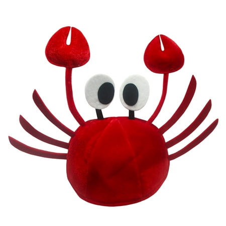 Red Crab Seafood Novelty Lobster Hat Costume Adult Child Cap With Claws Crawfish
