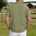 thumbnail image 5 of IhhxPro Big and Tall Men's Linen Collared Shirt Short Sleeve Button Detail Casual Business Top Relaxed Fit Summer Office Wear Lightweight Breathable Solid S-3XL, 5 of 7
