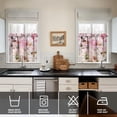 thumbnail image 4 of Pioneer Kitchen Curtains and Valance Set 24 Inch Tier Vintage Pink Pastel Watercolor Floral Pattern Curtains Small Drapes for Cafe Living Room Bathroom Farmhouse 3 Pieces Set Rod Pocket, 4 of 6