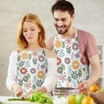 thumbnail image 3 of Colorful Daisy Flower Floral Pattern Apron-Garden Aprons for Women with Pockets-Cotton Linen Waterproof Kitchen Cooking Gardening Aprons Adjustable for Kitchen,Cooking,BBQ and Salon 33x27 Inch, 3 of 7