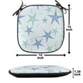 thumbnail image 5 of Starfish Chair Seating Cushion Set of 2, Nautical Sea Creature in Calm Tones Underwater Themed Art, Seat Pads for Office with Anti-slip Backing, 16"x16", Almond Green Azure Blue, by Ambesonne, 5 of 7