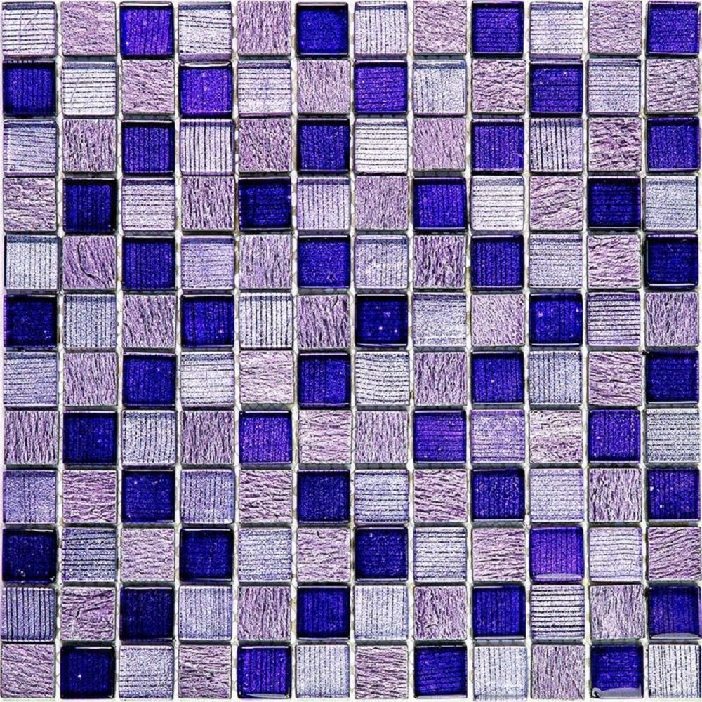 Apollo Tile 5 pack Purple 11.8-in. x 11.8-in. Square Polished and Foiled Glass Mosaic Tile (4.83 Sq ft/case)