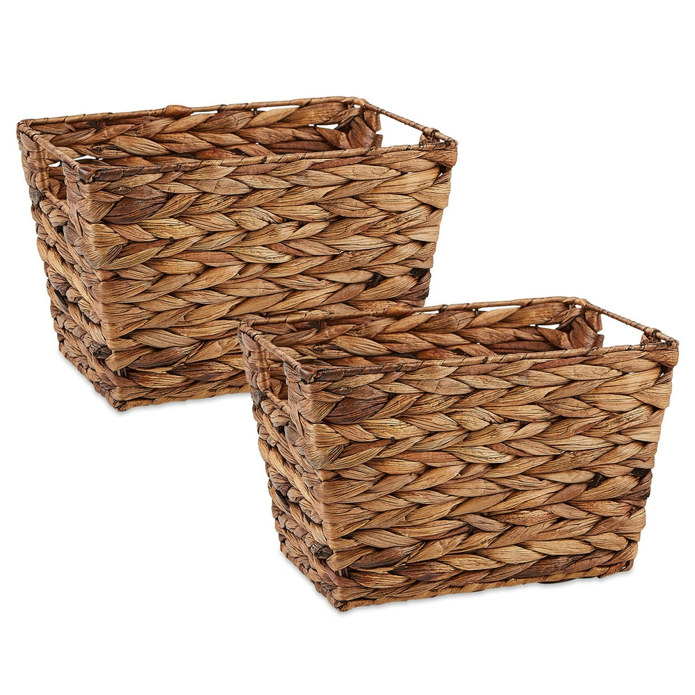 DII Hyacinth Collection Dark Brown Storage Baskets, Medium Set, 2 Piece