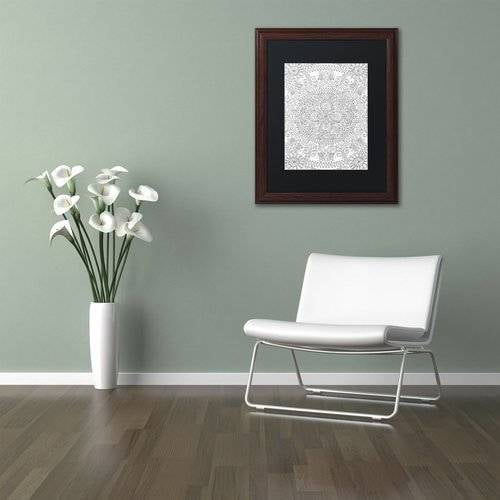 Trademark Fine Art "Mandala One" Canvas Art by Hello Angel, Black Matte, Wood Frame