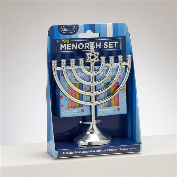 Rite Lite Mini Menorah Set with 48 Birthday Candles