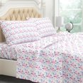 thumbnail image 2 of King Size Bed Sheets Set PC Soft Cooling Thread Count Microfiber Printed Sheet Deep Pocket Breathes Better Machine Washable Tropical Palm Tree Fronds Patterned Double, 2 of 6