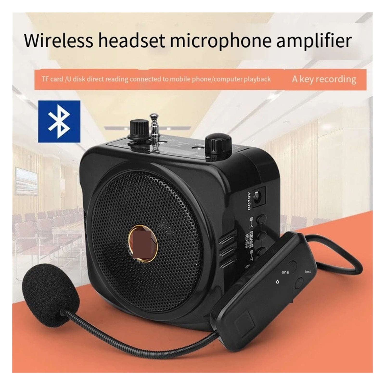 25W Wireless Loudspeaker FM Radio Recording TF Card U Disk Playback Dedicated Classroom Class Guide Speakers ,Powerful Voice Amplifier