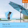thumbnail image 4 of Ulax Furniture 9Ft Outdoor Sunbrella Tiltable Round Market Umbrella with Aluminum Pole and Crank (Dolce Oasis), 4 of 7