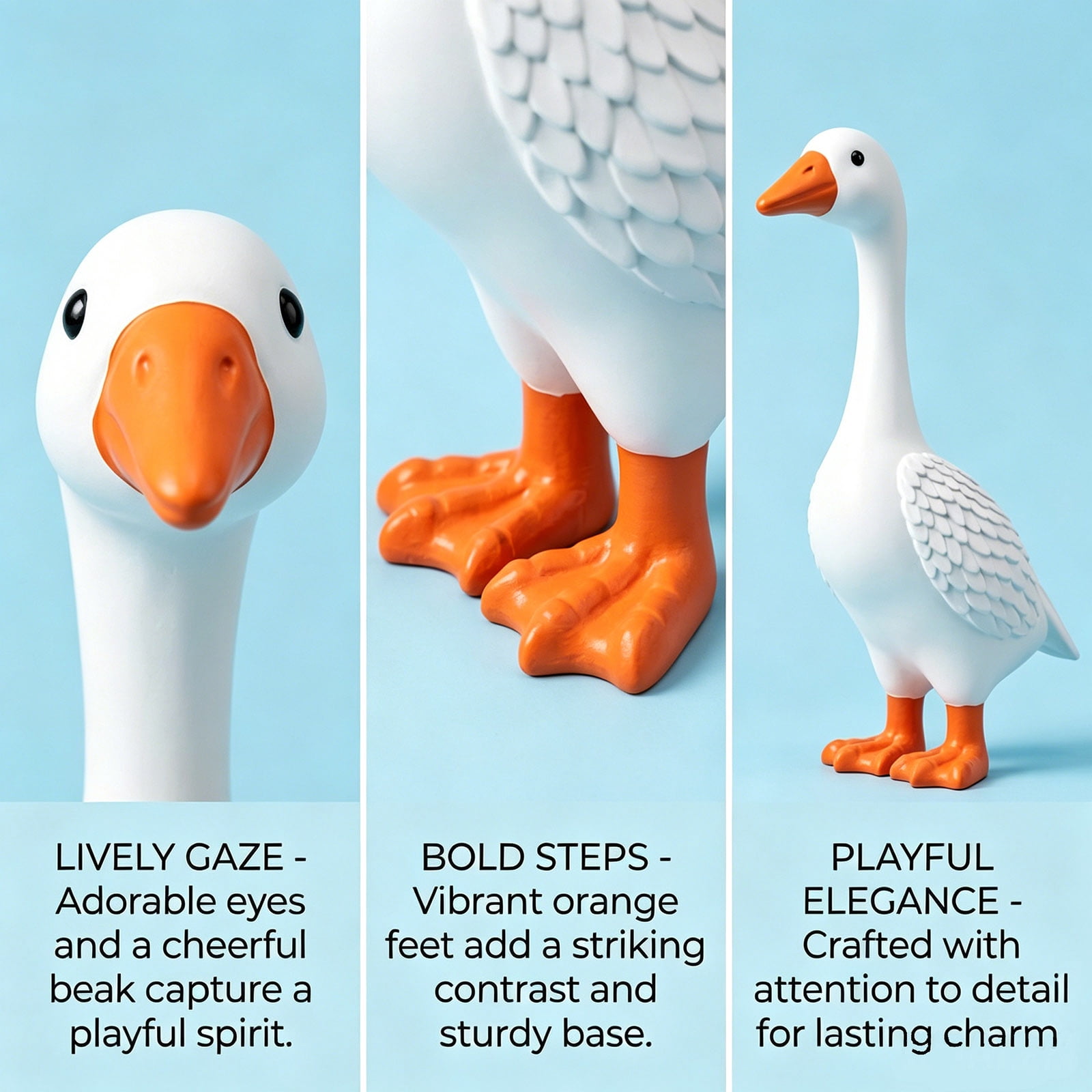 Gift Large Porch Goose Statue, Concrete Garden Lawn Desk Porch Goose Front Decoration